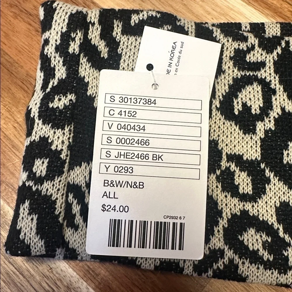 Anthropologie Knit Animal Print Ear Warmer Head Wrap NWT